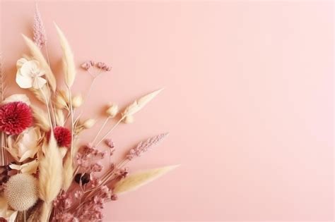 Un Fondo Rosa Con Flores Y Un Fondo Rosa Foto Premium