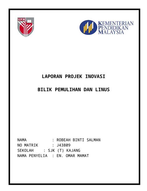 Doc Laporan Projek Inovasi Mbmmbi 8doc Dokumentips