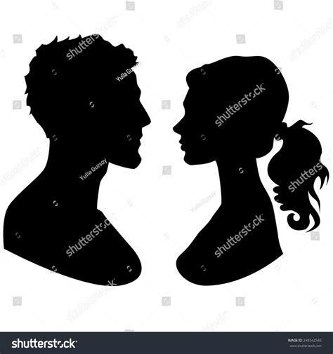 Man Woman Faces Silhouette Stock Vector Royalty Free 248342545 Shutterstock