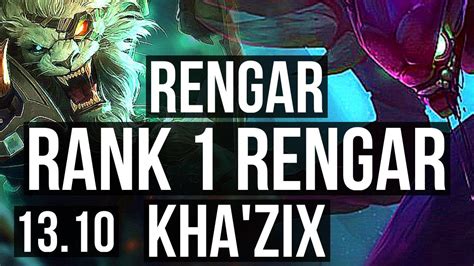 RENGAR Vs KHA JNG Rank 1 Rengar 72 Winrate 1 6M Mastery Rank 10