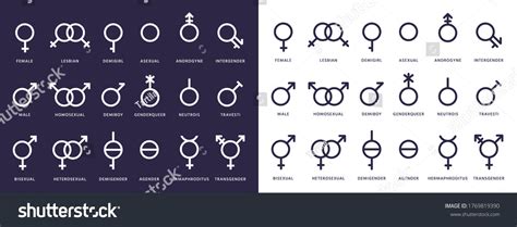 Gender Symbol Icons Genderqueer Transgender Lesbian Stock Vector Royalty Free
