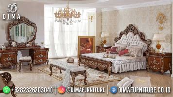 Tempat Tidur Mewah Jati Natural Classic Europe Style DF 1564 WA 62