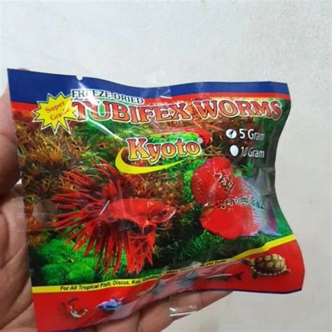 Jual Cacing Kering Tubifex Worm 5gr Pakan Ikan Hias Mudah Dan