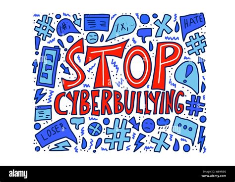 Stop cyberbullying slogan with design elements. Vector stylized text and decoration Stock Vector ...