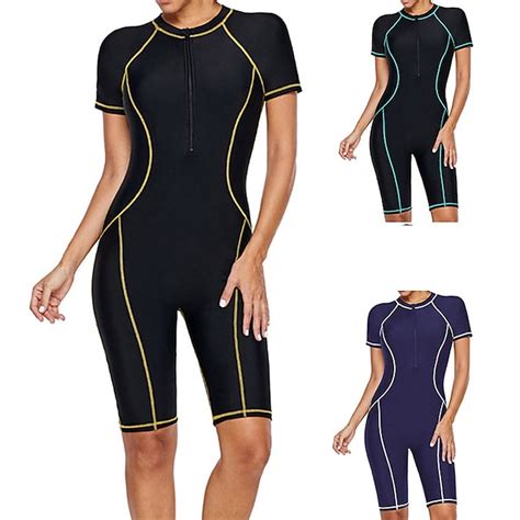 Women S Rash Guard Dive Skin Suit Uv Sun Protection Breathable Quick Dry Short Sleeve Bathing