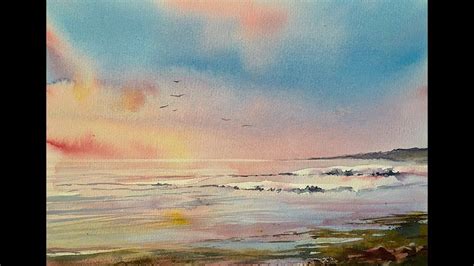 How To Paint A Simple Loose Watercolour Sunrise Watercolor Landscape