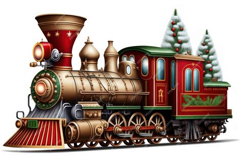 Premium AI Image | Christmas train vector on the white background