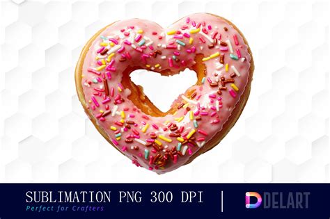 Heart Shaped Donut Clipart Png Bundle Graphic By Delartcreation