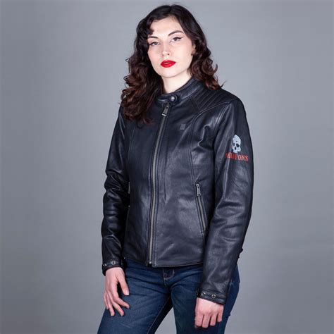 Blouson Femme Helstons Emilia Cuir Rag Noir Cuir Moto Vintage