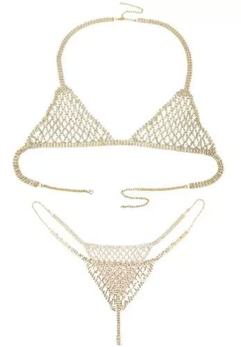 Braguitas Sujetador Cadena Bikini Cristal Personalidad Sexy Meses Sin