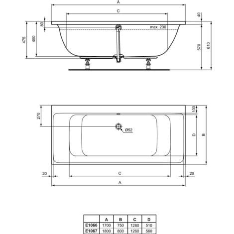 Ideal Standard Connect Air Badewanne Duo X Cm Wei E