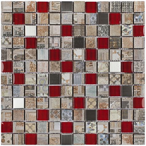 Pastilha Vp Volpi Vermelho X Cm Glass Mosaic Leroy Merlin