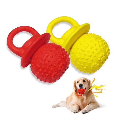 LLSPET Latex Chew Dog Toys, Novelty Squeaky Pacifier Dog Toys for
