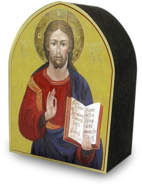 Quadro Cristo Pantocratore Con Il Libro Aperto A Forma Di Cuspide 5 X