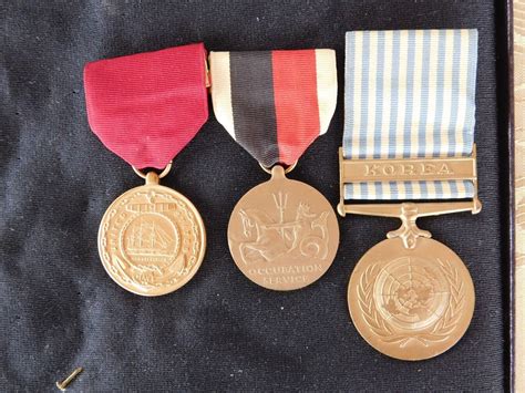 3 KOREAN WAR MEDALS KOREAN SERVICE , OCCUPATION AND US NAVY GOOD ...