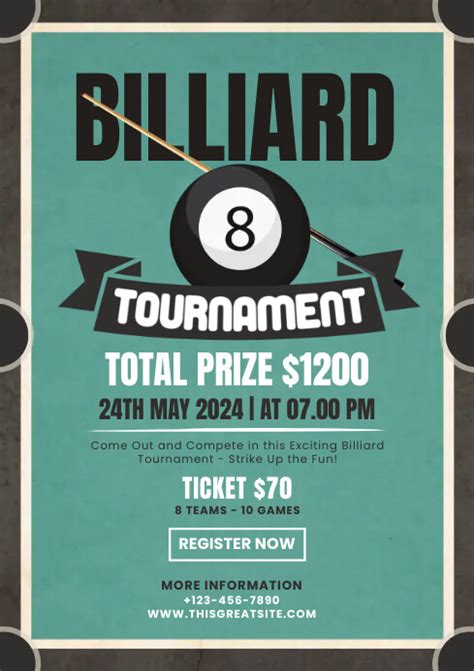 Plantilla De Billiard Tournament Design Template Postermywall