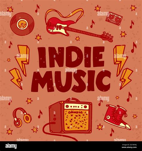 Indie music festival poster or flyer template. Illustration of music ...