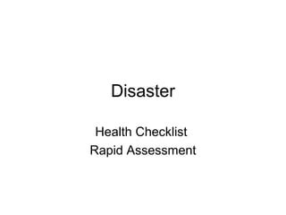 Rapid assessment checklist | PPT