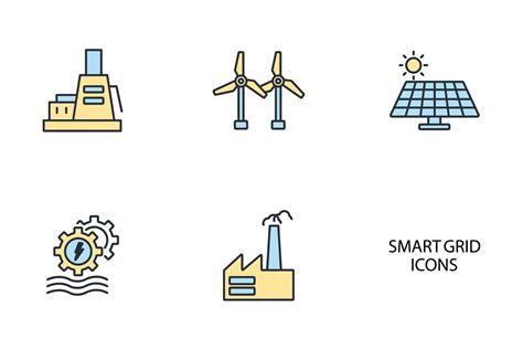 Smart Grid Network Icons Set Smart Grid Network Pack Symbol Vector