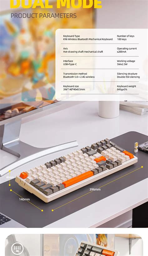 ZIYOULANG K96 Wireless Mechanical Keyboard Dual Mode 2 4G BT5 0 2 In 1 Receiver Hot Swappable
