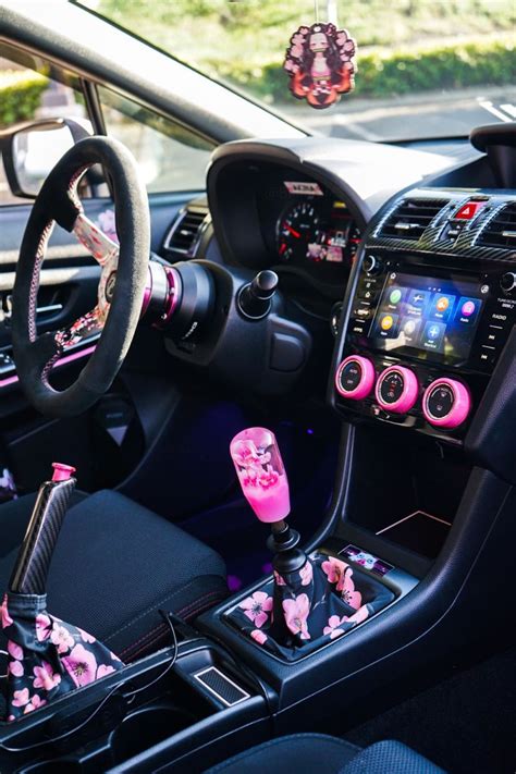 Elegant Pink Cherry Blossom Car Interior