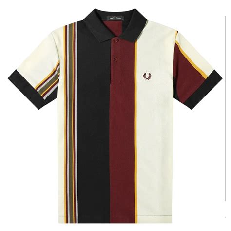 Fred Perry Vertical Stripe Polo Shirt Polo Shirts Natterjacks