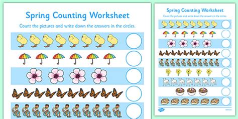 My Counting Worksheet Springtime Teacher Made Twinkl