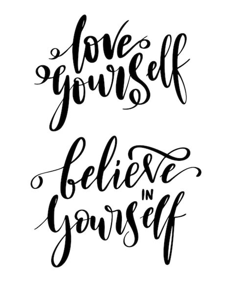 Premium Vector Love Yourself Vector Quotes Positive Motivation