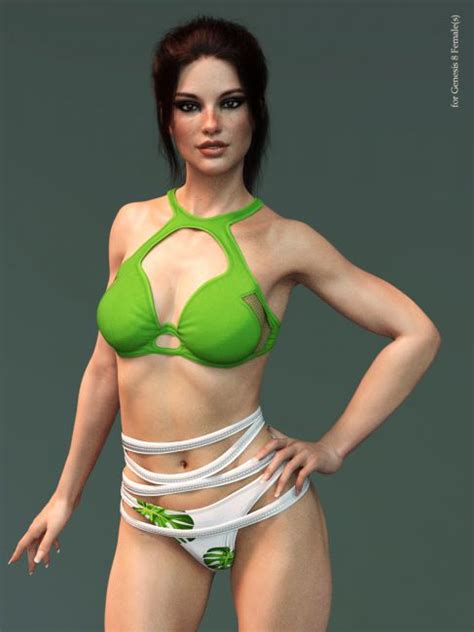 X Fashion High Cut Bikini For Genesis 8 Female S 3d Models For Daz