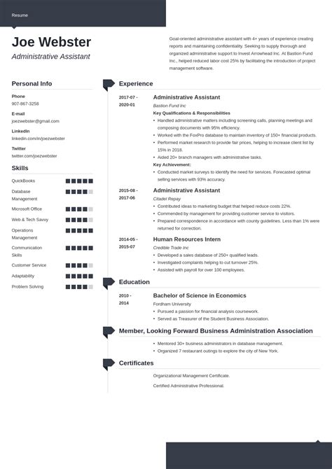 Business Administration Resume Samples And Writing Guide