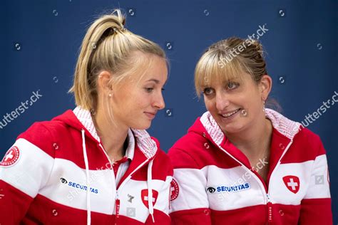 Switzerlands Jil Teichmann Left Timea Bacsinszky Editorial Stock Photo