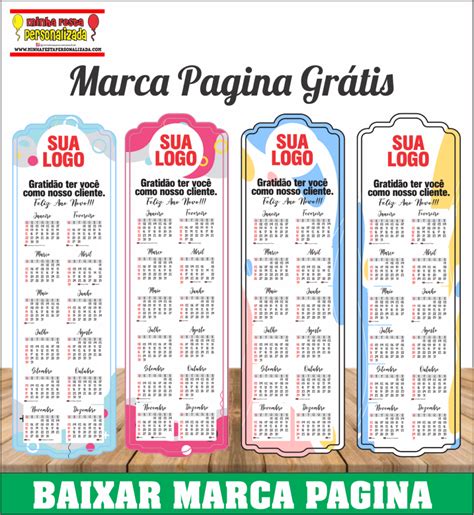 Marca Pagina Calend Rio Pronto Para Imprimir Em Caixas