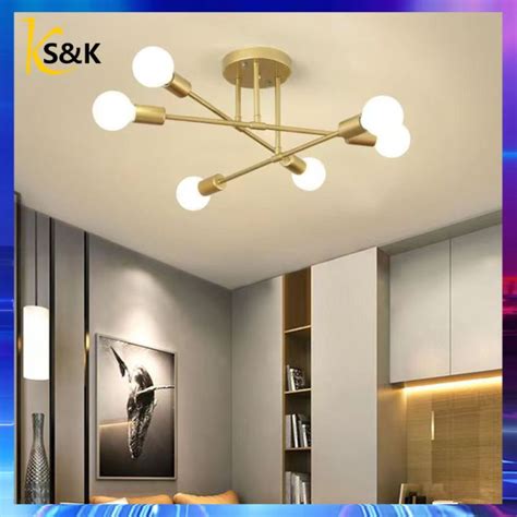 S&K【COD】Nordic minimalist ceiling light bedroom living room light ceiling lights creative home ...