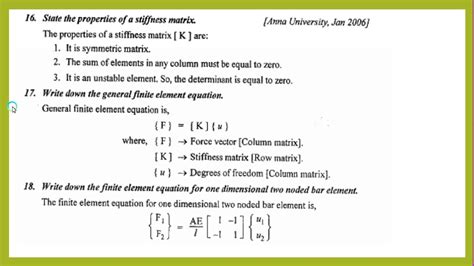 FEA Unit 2 Important Two Mark Question And Answers YouTube