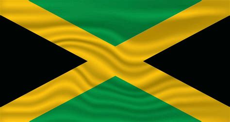 Jamaica Flag Wave Vector Design Set Jamaica Flag Design With Waving