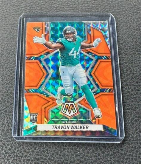 2022 Panini Mosaic Travon Walker Nfl Debut Rookie Reactive Orange Prizm