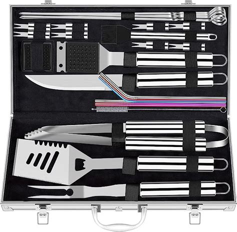 ROMANTICIST 25pcs Extra Thick Stainless Steel Grill Tool Set For Men