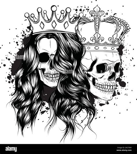 [44 ] King And Queen Skull Tattoo Designs