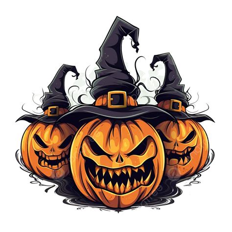 Ilustraci N De Vector De Calabaza De Tres Cabezas Aterradora Con Tema