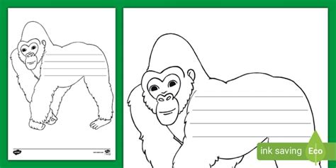 Gorilla Writing Template Teacher Made Twinkl