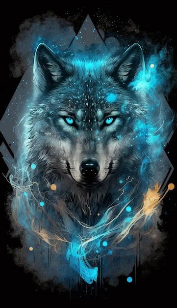 Premium Photo | The wolf is a wolf with blue eyes.