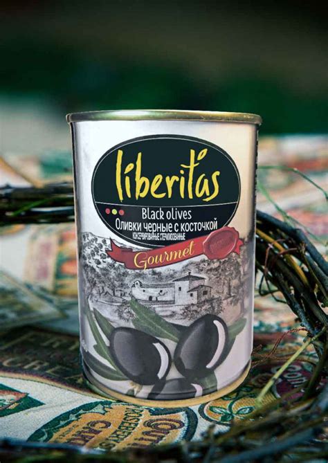 Оптовая продажа Оливки Liberitas черные с косточками 0.300 мл. / 280 гр ...