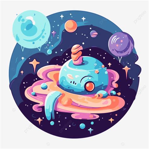 Galaxy Clipart Colorful Cartoon Space Art Illustration Vector, Art ...