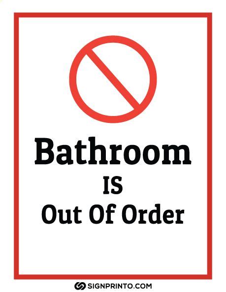 Bathroom Out Of Order Sign Pdf Free Printable Sign Designs Out Of