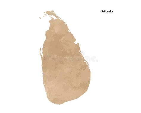 Carta Vintage Testata Mappa Del Vettore Di Campagna Sri Lanka