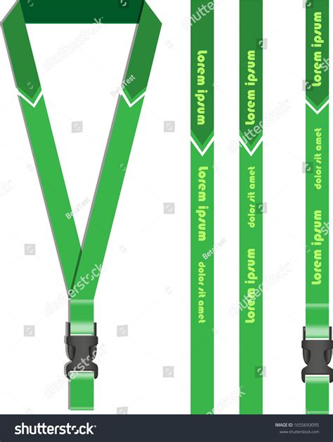 Green Lanyard Template All Company Stock Vector Royalty Free