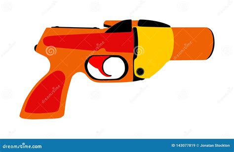 Flare Gun Isolated On White Background Signal Pistol For Survival