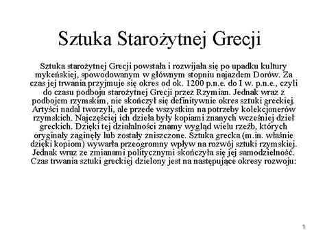 Sztuka Staroytnej Grecji Sztuka Staroytnej Grecji Powstaa I