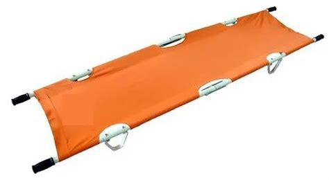 Folding Hospital Stretcher Aluminum Orange Color Aluminium At ₹ 2100