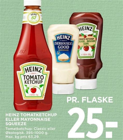 Heinz Tomatketchup Eller Mayonnaise Squeeze Tilbud Hos Meny